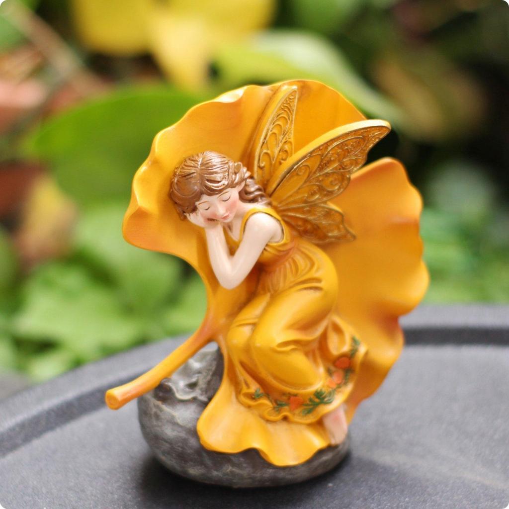 Winged Fairy Ornament Realistic Details Statue HandPainted Home Decoration for Patio, Outdoor
