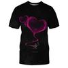 Summer New Love 3D Printed Men's and Women's Short Sleeves Loose and Slim Half Sleeve Shirt