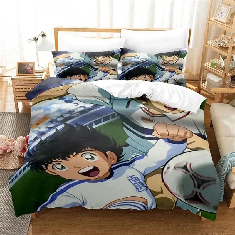 Anime Captain Tsubasa Bedding Set,Duvet Cover Comforter Bed Set Quilt Cover Pillowcase,King Queen Twin Size Boys Girls Adults