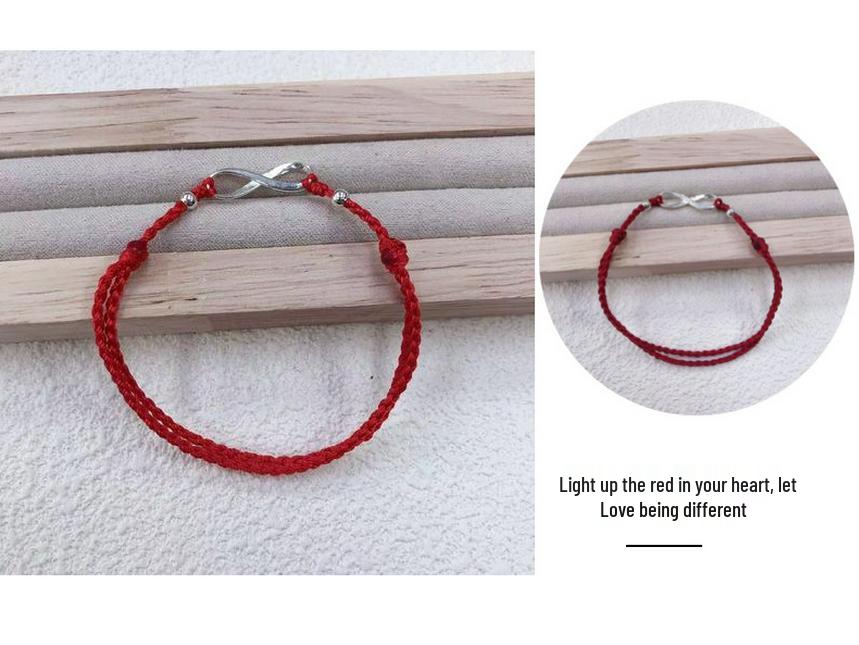 S925 Sterling Silver Good Luck Koi Braided Red Bracelet for Exams