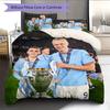 Erling Haaland & Phil Foden Pattern Bedding Home Decoration Birthday Gift ( 1 duvet cover + 2 pillowcase, without core),fan merchandise.