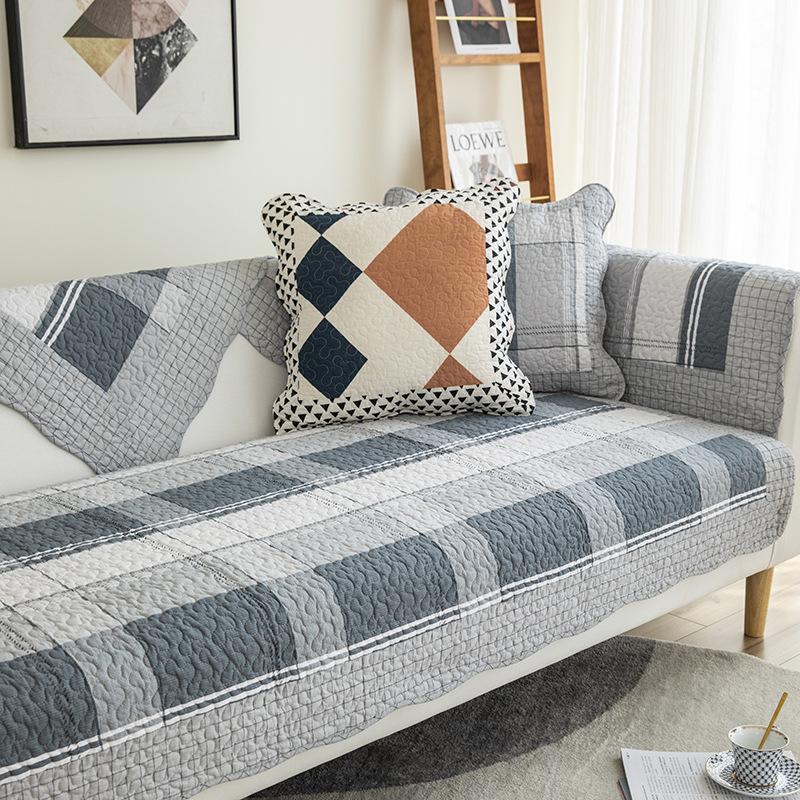 Pure Cotton Sofa Cushion, Anti-slip Cushion for All Seasons, Simple Winter Leather Sofa Cover, Cover Cloth