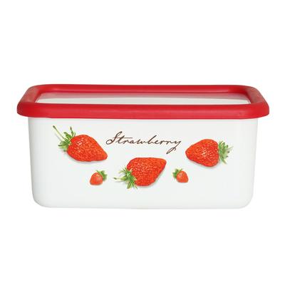 Fuji Enamel Strawberry Deep Square Container M 1.1L STB-DM