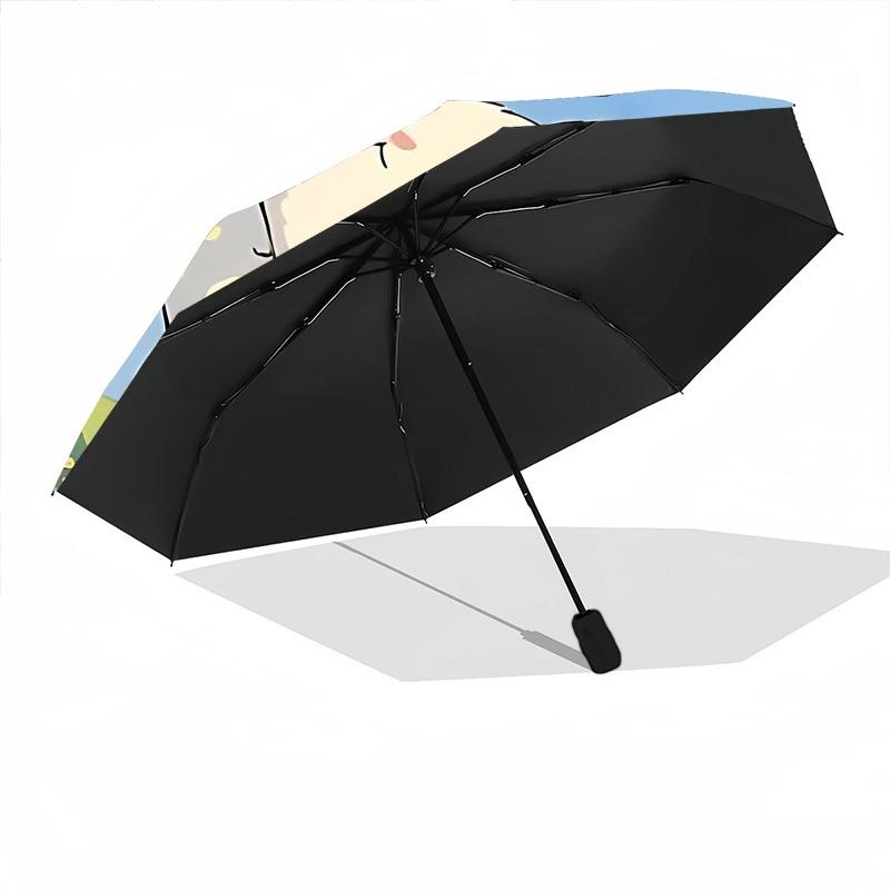 1pc Bunny Flower Automatic Open/Close Umbrella, Windproof, Folding Compact Umbrella with Lightweight Design for Women/Men065