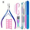 8pcs Manicure Kit Set Rainbow Stainless Steel Nail and Cuticle Clippers Double-sided Nail File Toenail Separator and Cleaning Brush Nail Care Tools