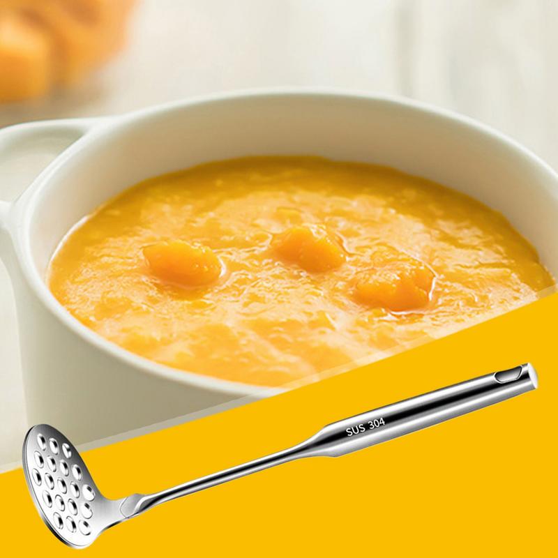 Potato Masher Stainless Steel Vegetables Smasher Stainless Steel Non-Slip Handle Potato Masher For Cooking Baby Food Meat Mashed