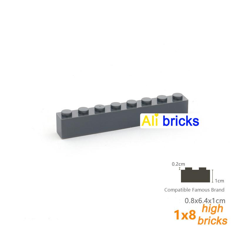 6pcs/lot DIY Blocks Building Bricks Thick 1X8 Educational Assemblage Construction Toys for Children Size Compatible With Brand