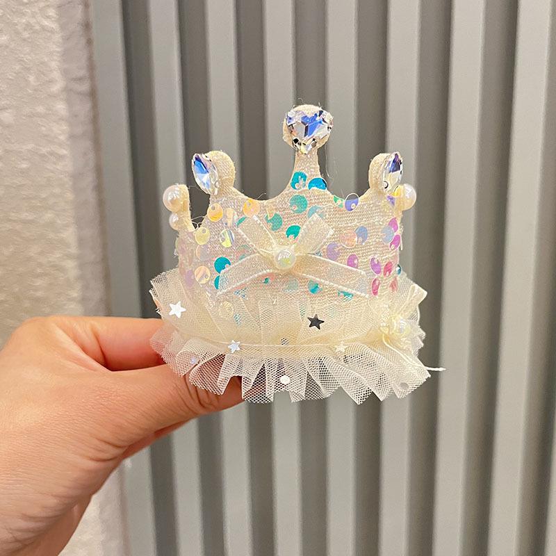 Adorable Sequin Crown Headband and Bow Hairpin for Little Princesses