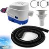 Automatic Boat Bilge Pump Kit for Boats, 1-1/8 Inch Bilge Pump Plumbing Kit, Including 12v 1100 Gph Bilge Pump, 1pc Bilge Pump Hose, 2pcs Hose Clamps