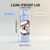 1PC Angry Stitched Baseball Face Art 750ml Color Plastic Water Bottle Leakproof Flip Straw Lid For Sports Office Home Use
