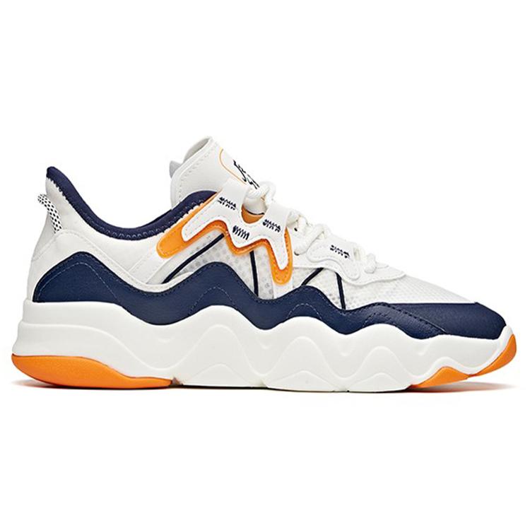 New Anta Young Generation Low Top Running Shoes Men's White Blue Yellow 112128081-4