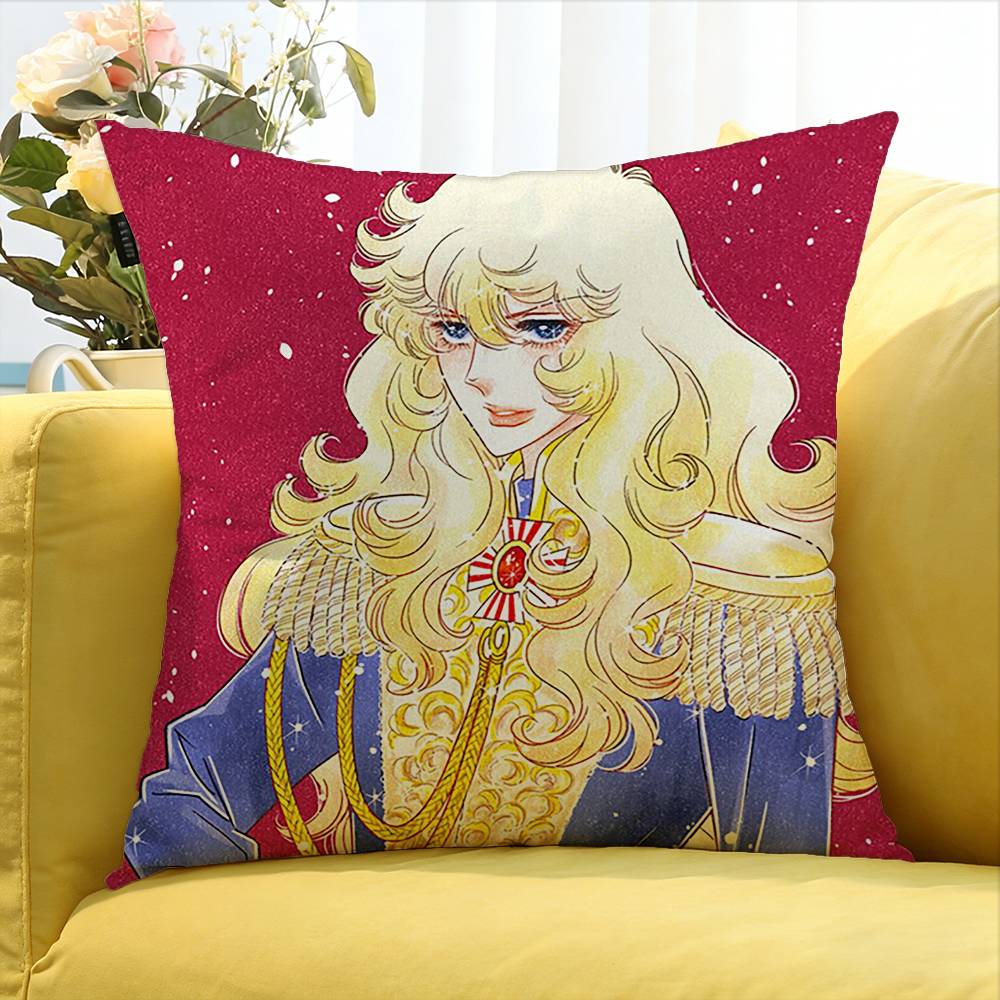 Lady Oscar Rose of Versailles   Various Sizes Square Pillow Case For Car Home Bedchamber Decor