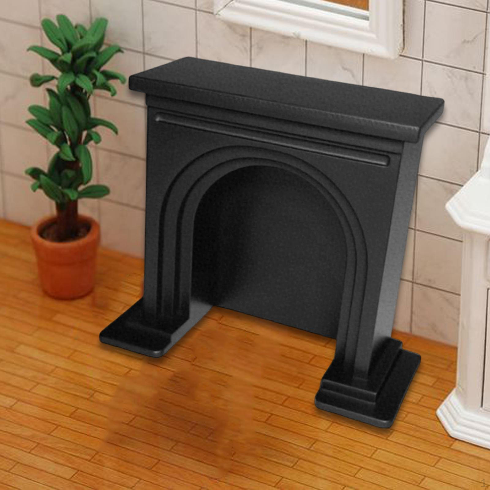 

Кукольный домик 1/18 Камин Мини Жизненная сцена Ролевая игра Задник Миниатюрная мебель для чёрный