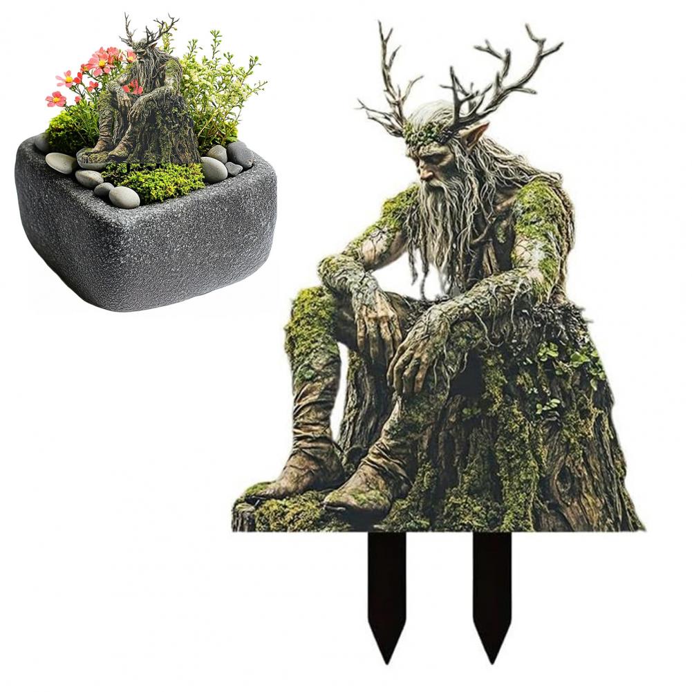 Outdoor Elf Decoration Wood Elf Acrylic Sign Stake Whimsical Garden Decoration for Outdoor Plants Fairy Ornaments