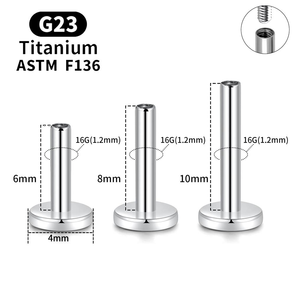 10 Stück G23 Titan Piercing Intern Gewindete Stecker Ohrstecker Stäbchen Basis 16G Für Labret Lippe Ohr Körper Piercing Schmuck Zubehör