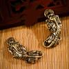 Brass Feng Shui Pixiu Figurine Mini Chinese Mythical Lucky Beast Ornament for Home Office Decor Souvenir Gift