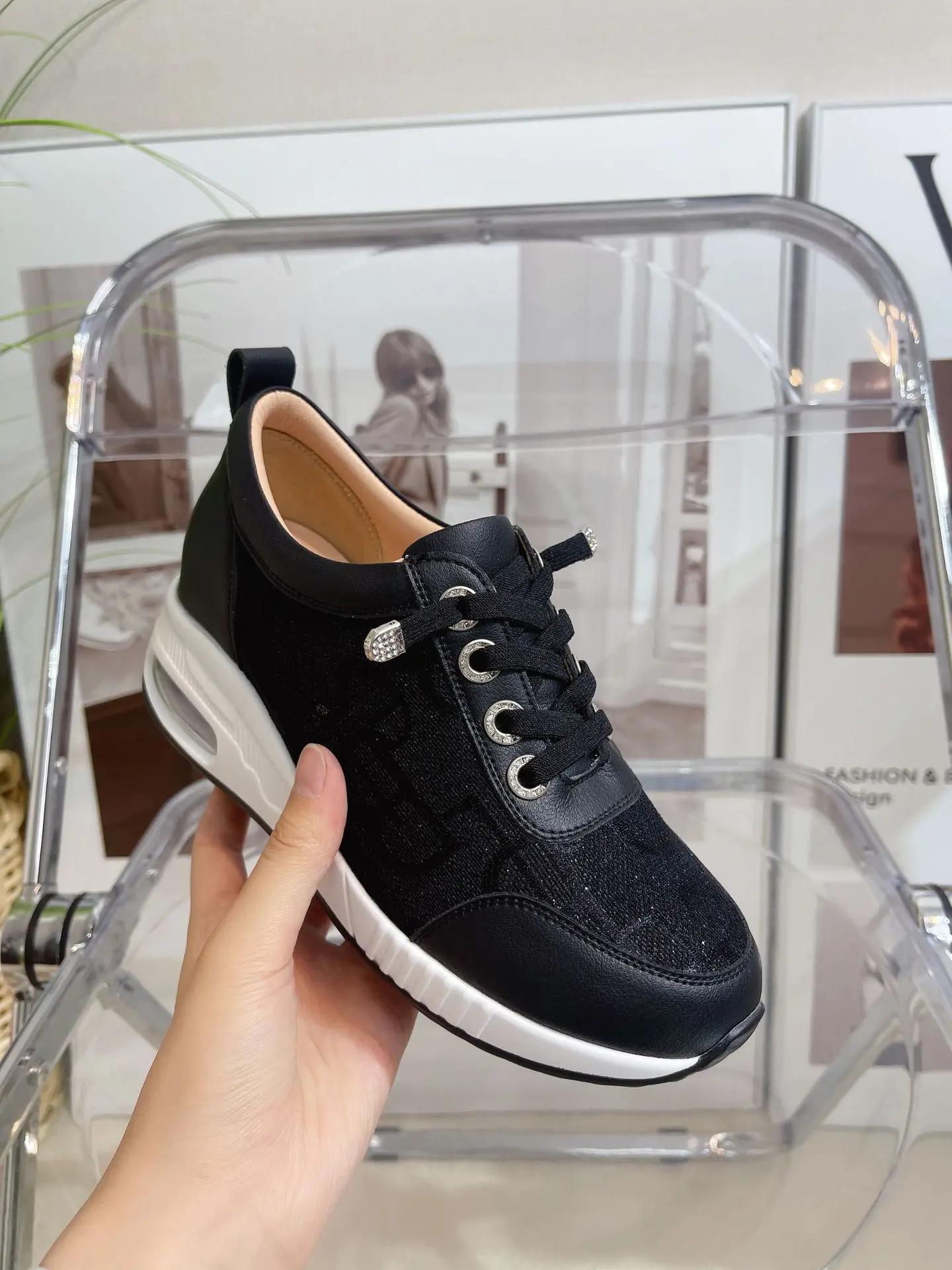 

Женские босоножки на танкетке с блочным каблуком, сетчатая поверхность, женская обувь, дышащая повседневная обувь, кроссовки для тенниса на шнуровке, толстая подошва, каблук 6 см 40 чёрный