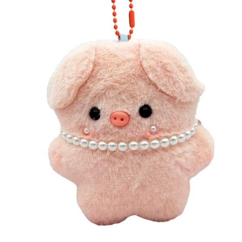 

Pig Backpack Pendant Plush Animal Keyring Kindergarten Gift Handbag Keychain 1