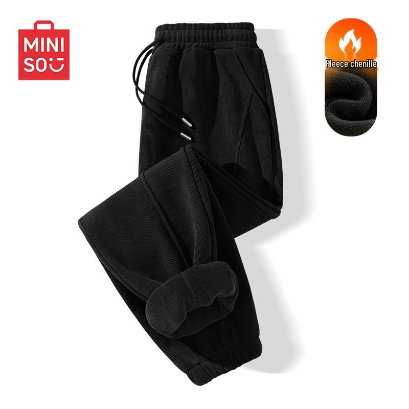 MINISO Men's Winter Chenille Cuffed Sweatpants