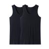 2 Stück Herren Sommer Fitness Weste Einfarbig Nahtlos U-Ausschnitt Ärmellos Dehnbar Weich Atmungsaktiv Schnelltrocknend Pullover Lässig Männer Gym Sport Tank Top