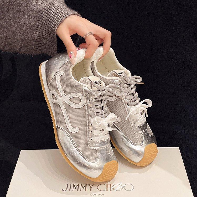 

[Чжан Юйси в том же стиле] Amano маленькие цветные сахарные 25 летние новые немецкие тренировочные туфли красные спортивные и повседневные туфли Форреста Гампа женские 40 серебряный