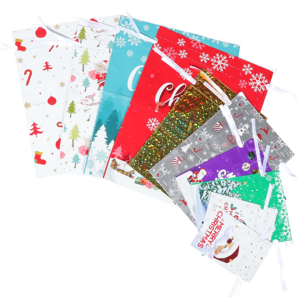 10pcs Christmas Gift Bags C Y Storage Treat Pouches Drawstring Party Favor Festival Present Containers Safe Materials Easy