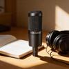 Audio-Technica AT2035 Cardioid Condenser Microphone Bundle with Boom Stand XLR Cable Pop Filter and Polishing Cloth