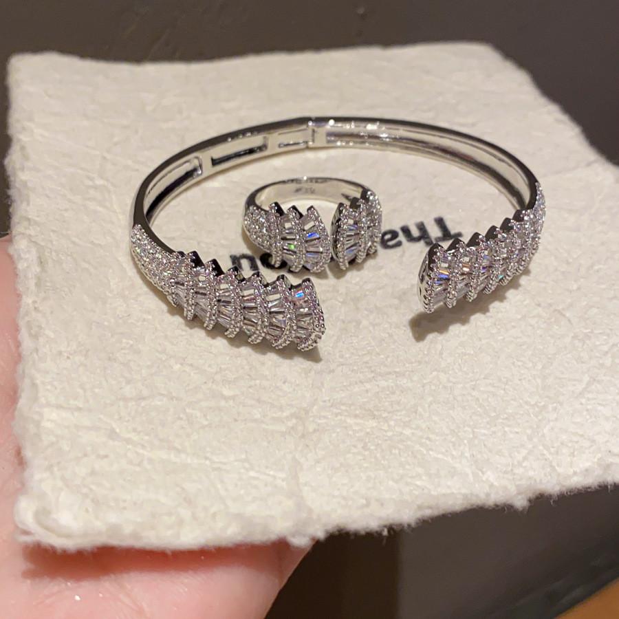 Snake Animal Jewelry Bracelet And Ring Combo In Silver For Trendy Daily Wear
