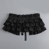 Damen Klassischer gestufter Rüschen-Choker Falscher Kragen mit Bändern für Gothic-Outfits Viktorianischer abnehmbarer Kragen Schal Cape
