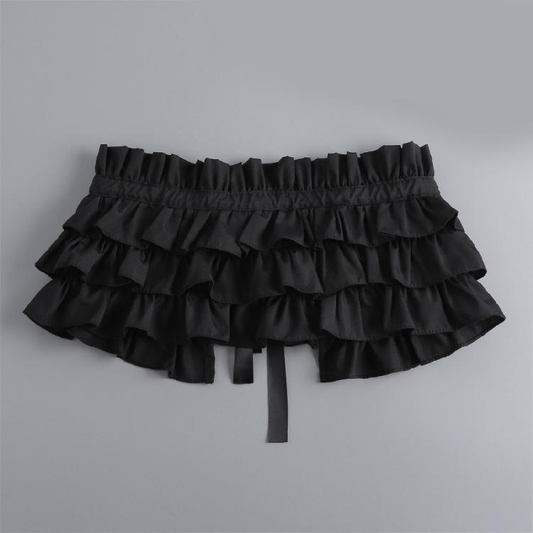 Women Classical Tiered Ruffle Choker False Collar with Ties for Gothic Outfits Victorian Detachable Collar Shawl Cape