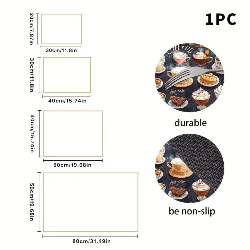 Coffee Machine Mat, Hand-Painted Style Coffee Cup Pattern Desktop Decoration Mat - Absorbent, Home Decoration