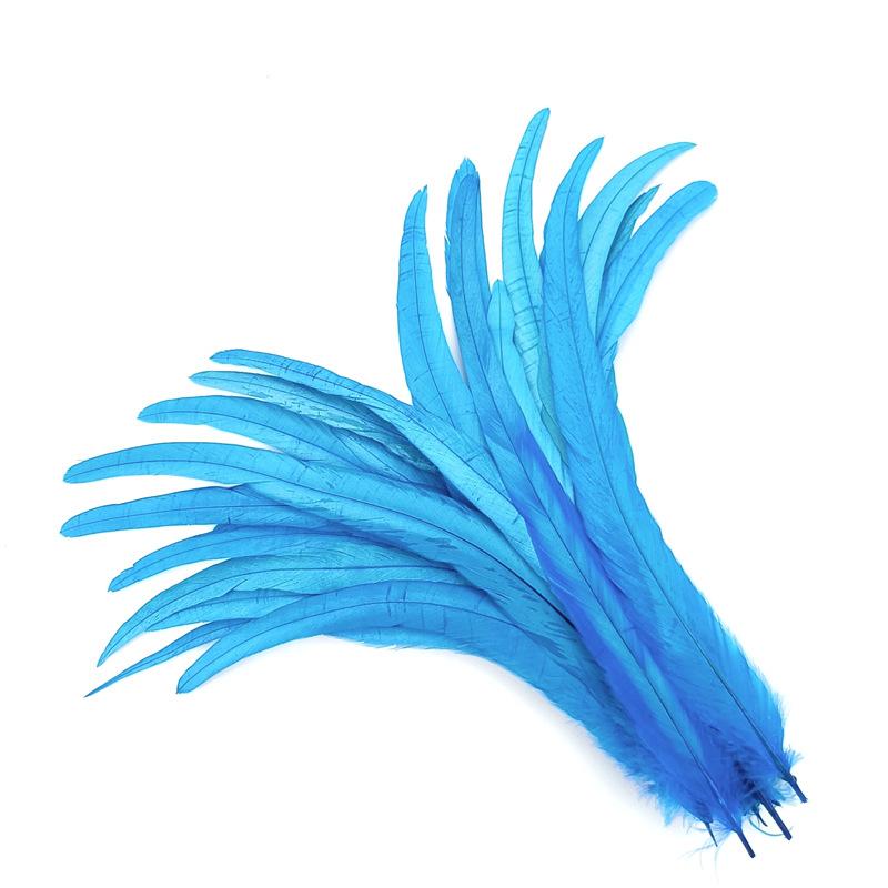 

30-35Cm Craft Chicken Tail Feather Chicken Decorative Feather Headdress Carnival Accessories Natural Long Feathers озеро синий