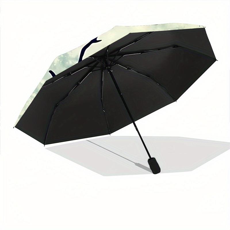 1pc Moonlight Adventure Automatic Open/close Folding Compact Umbrella, 8 Rib Sturdy Canopy, Lightweight Portable, Everyday Use, Gift,,135
