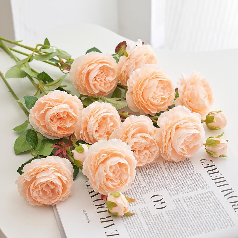 Peony Silk Rose Bouquet: Artificial & Dried Flowers for Indoor Decoration Centerpiece
