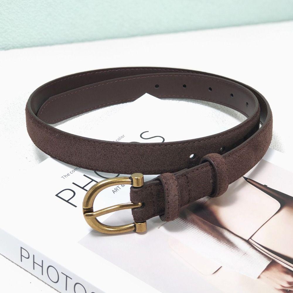 Pin Buckle Suede Leather Belt Versatile Wide Waistband Women Waist Belt  Coat Skirt Decoration
