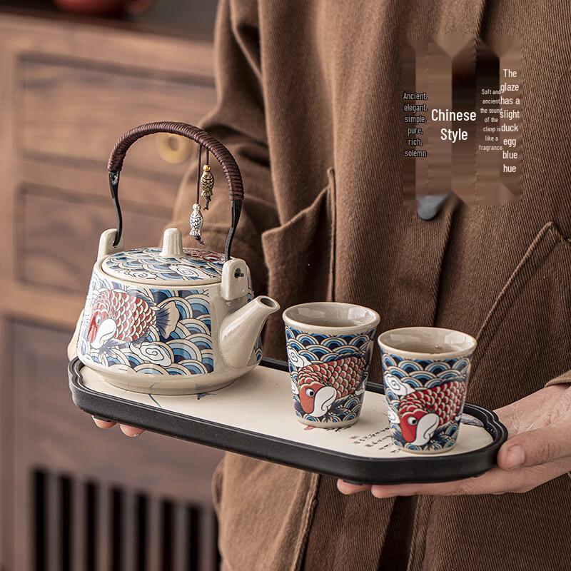 Chaxun Ice Grey Glaze Ceramic Gongfu Tea Set