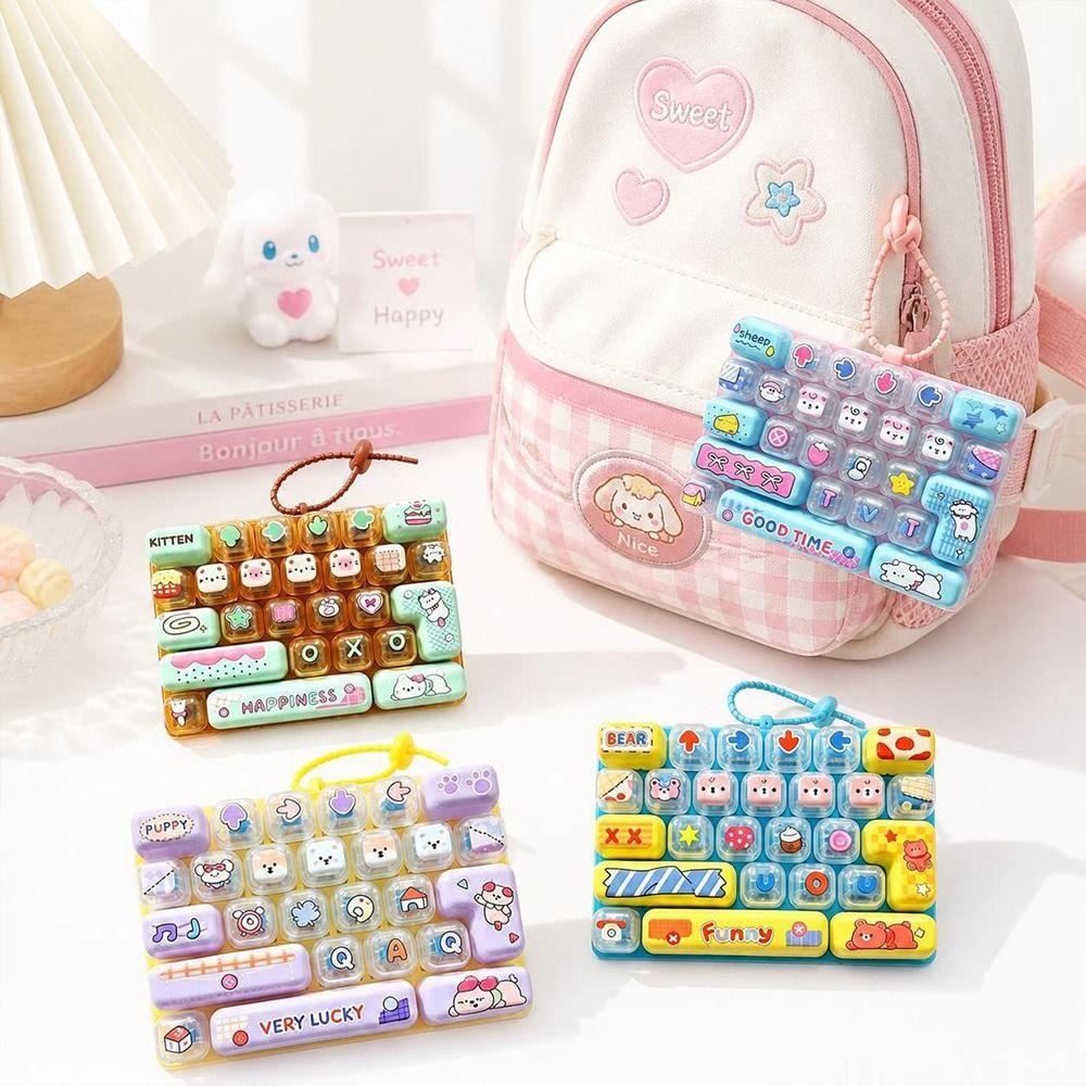 Hanging Mechanical Keyboard Toy 26 Keys Keyboard Keychain Toy Cute Bag Pendant Bag Charm