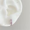 1 PCS New Fashion Cute Pink Zircon Crystal Ear Bone Nail 316L Medical Titanium Steel Earrings for Women Punk Jewelry