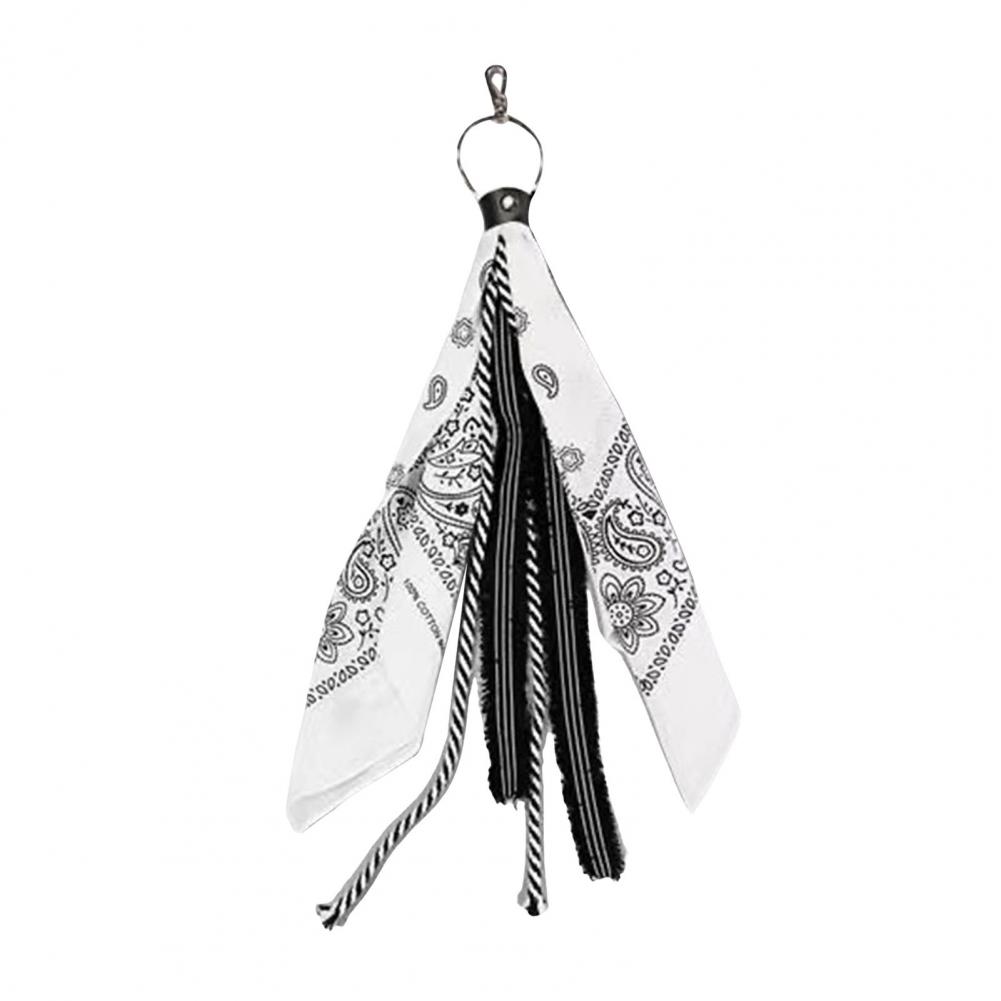 Keychain Pendant Hop Style Paisley Printed Kerchief Tassel Ornament for Unisex Pants Backpacks Metal Keychain for Biker