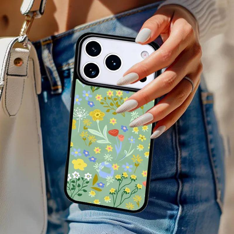 Floral Pattern Flowers Collage Phone Case For iPhone 17 Air 14 15 13 12 Max Cover For Apple 14 15 16 16e 11 Pro Max Plus Coque