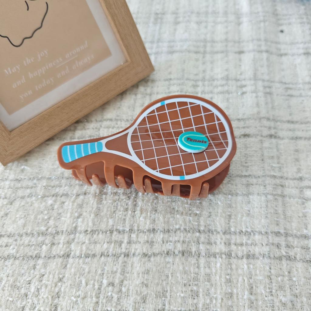 1pc Cute and creative sports tennis racket accessories, clip on disc hair, shark clip on hair accessories