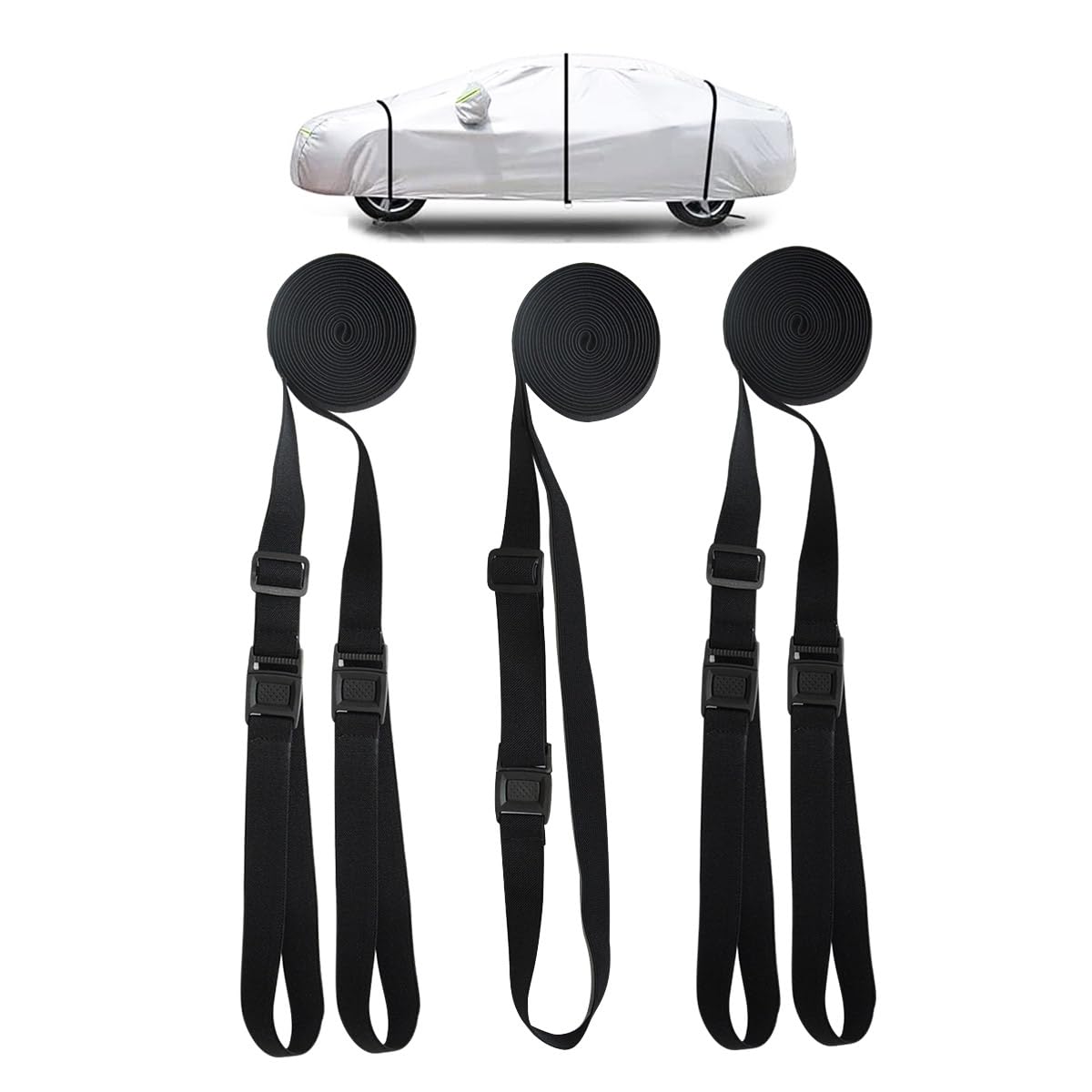 

LINFEN Guard Band, Car Cover, Windproof Rope, Windproof Belt, Rubber Belt, Car Cover, Windproof Size L (for SUV/minivan vehicles)