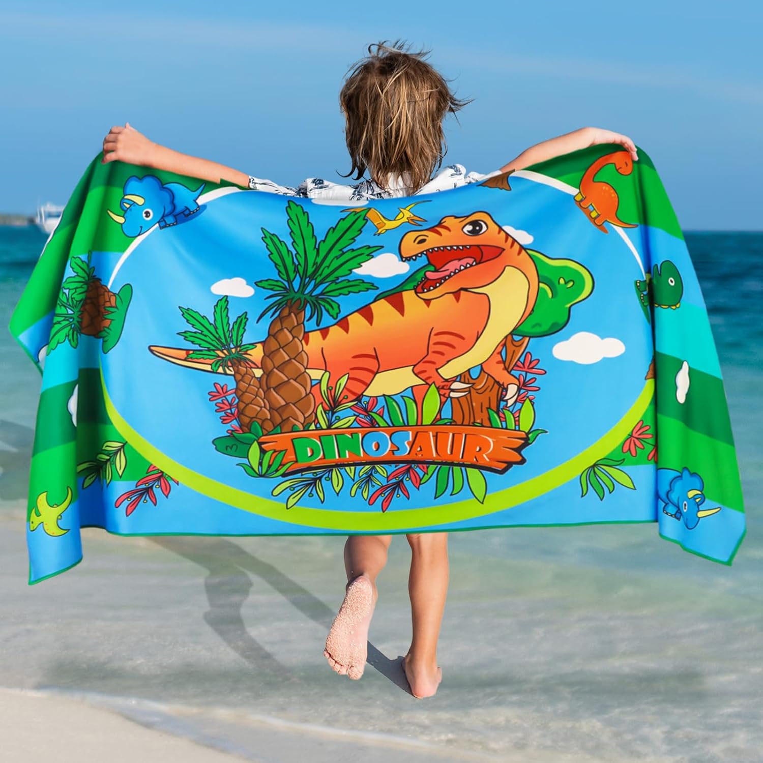 

Mermaid Kids Beach Towel for Girls, Colorful Ocean Princess Design Quick-Dry Sand-Free Absorbent Bath Towel for Swim W40*H60(CM)