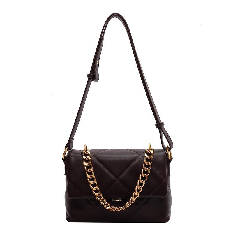 

French High-end Style Ring-grid Commuter Armpit Bag Temperament All-matching Work Chain Small Square Small 23x17x7.5cm