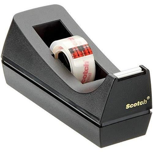 Scotch 3M 83980 Dévidoir de ruban adhésif Scotch avec 1 rouleau Noir 10 mx 19 mm