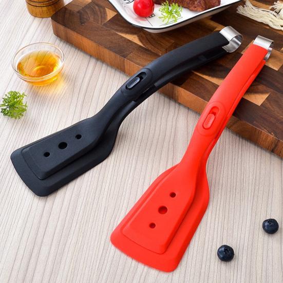 2-In-1 Silicone Spatula Tongs Heat-Resistant Food Turner And Tongs Non-stick Cookware Spatula for Flipping Fish Steak Pancakes