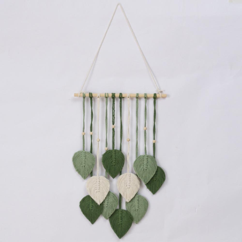 Cotton Wall Art Leaf Tapestry Macrame Wall Hanging Pendant Craft Boho Wall Decor Gift