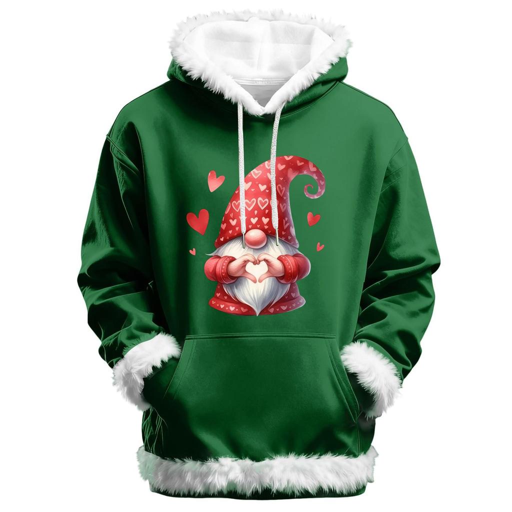 Women's Christmas Casual Fleece-Lined Hoodie With Long Sleeves And Pockets Sweatshirt Top