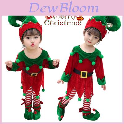 Stunning Christmas Elf Toddler Cosplay Costume With Shoes Stockings