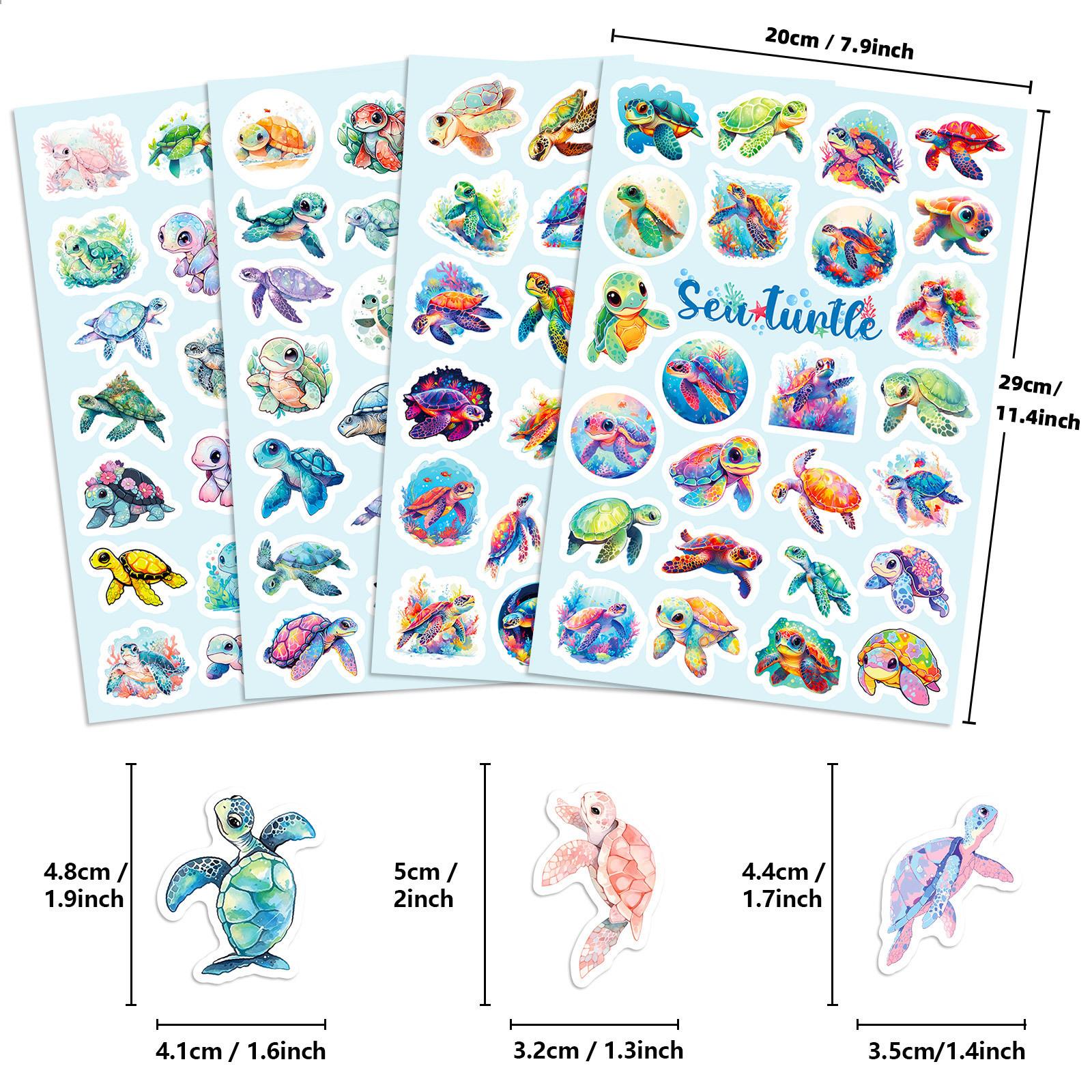 

100 Stickers of Magic Turtle Graffiti Stickers New Style Flat Colorful Ocean Turtle Personality Graffiti Stickers 4 Pictures
